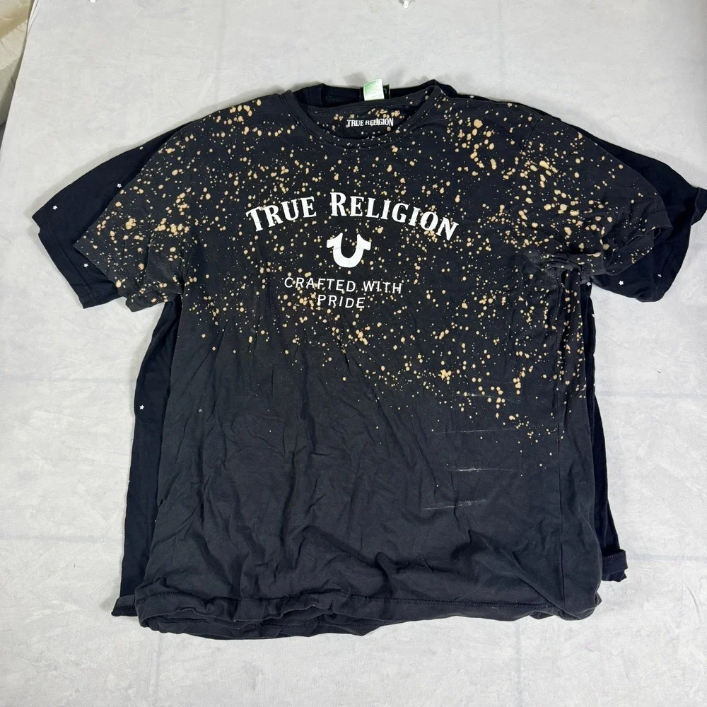 True Religion Mens Graphic T-Shirt Logo Crafted With Pride Parrot 2XL Lot Of 3‎